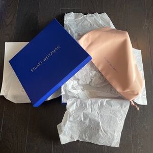 Stuart Weitzman Blue Empty Shoe Storage Box + tissue paper + dust bag decoration